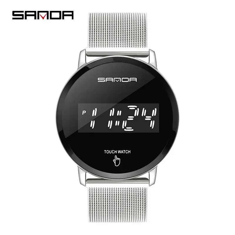Sanda Touch Screen Watch Blue Mesh Waterproof - Image 3