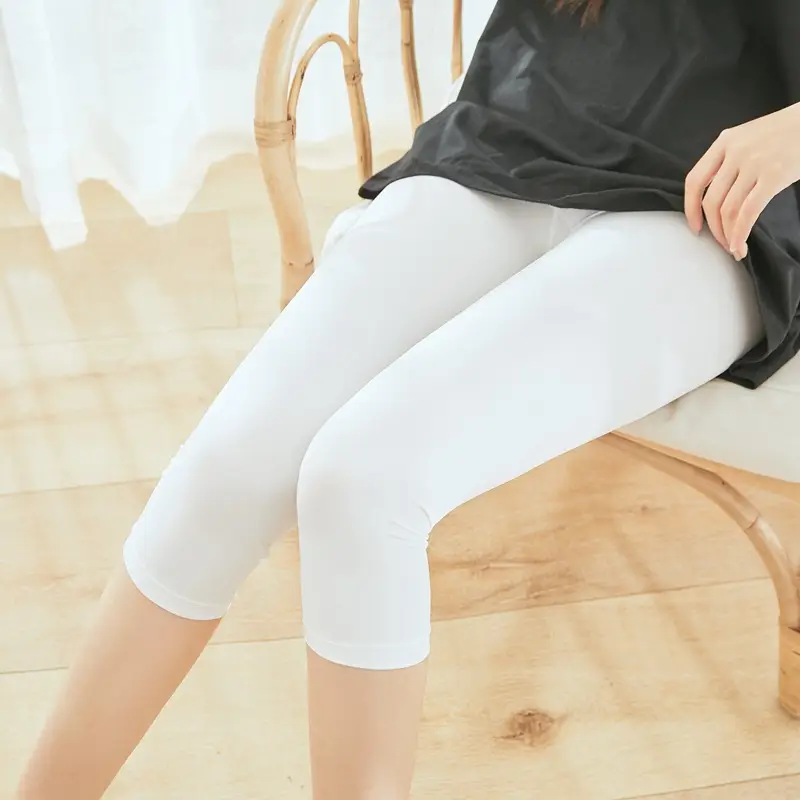 Ice Silk Leggings Women High Waist Gray Plus Size - Image 5