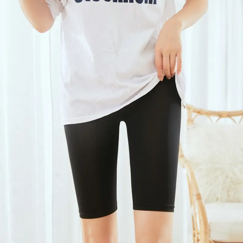 Ice Silk Leggings Women High Waist Gray Plus Size - Image 7