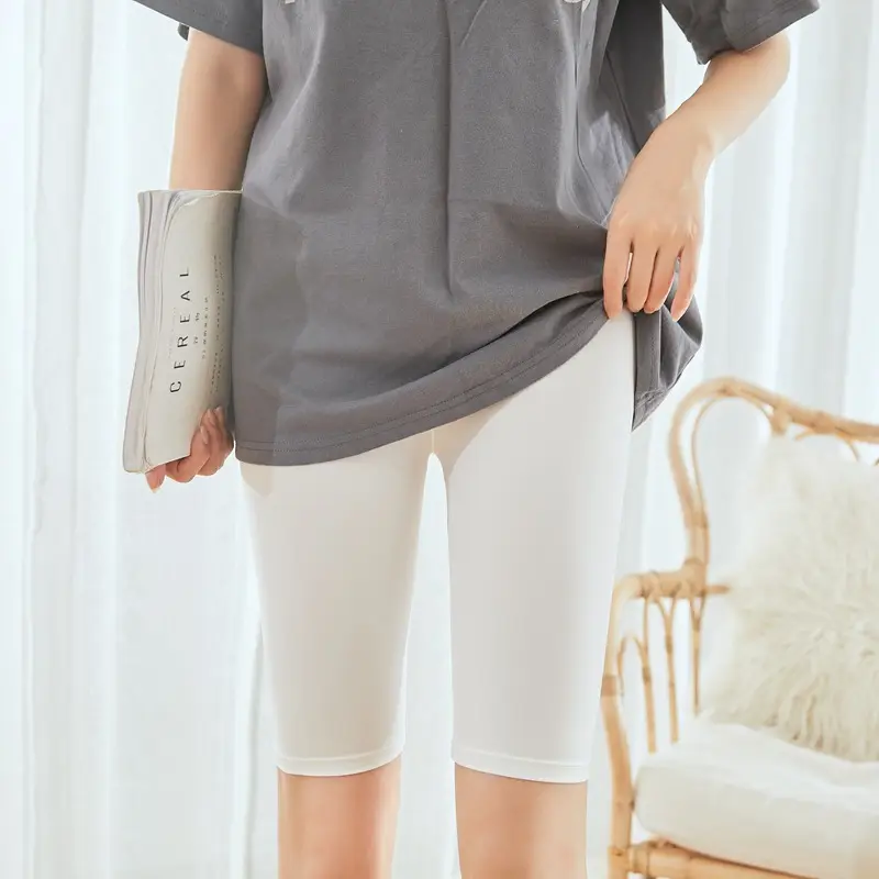 Ice Silk Leggings Women High Waist Gray Plus Size - Image 8