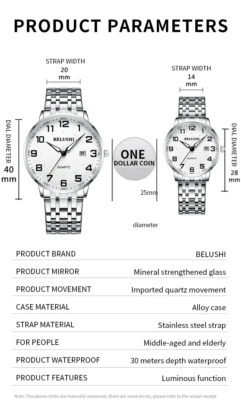 Belushi Wholesale Large Digital Luminous Elderly Couple's Watch Waterproof Quartz Watch for Women and Men — feature 6