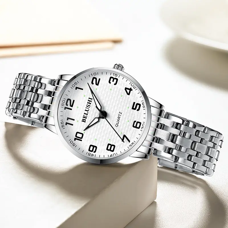 B- 559 women's silver shell white steel belt