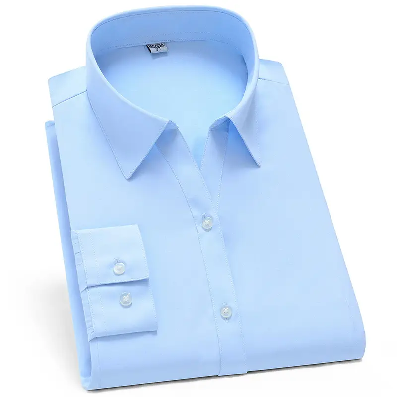 Women's Blue Striped V-Neck Long Sleeve Shirt - Image 4