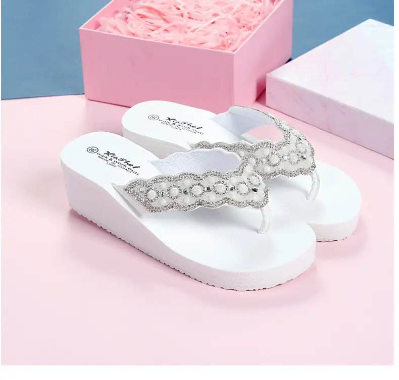 Black Rhinestone EVA Wedge Sandals for Women — feature 12