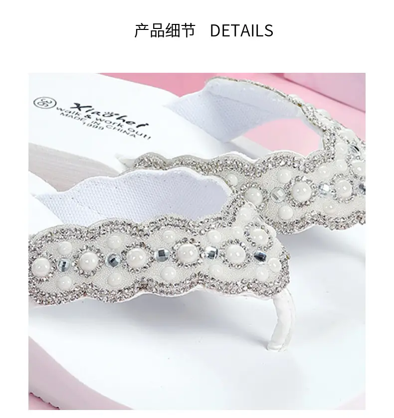 Black Rhinestone EVA Wedge Sandals for Women — feature 4