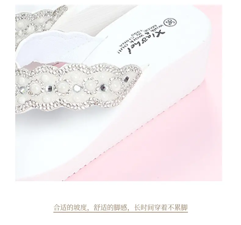 Black Rhinestone EVA Wedge Sandals for Women — feature 6
