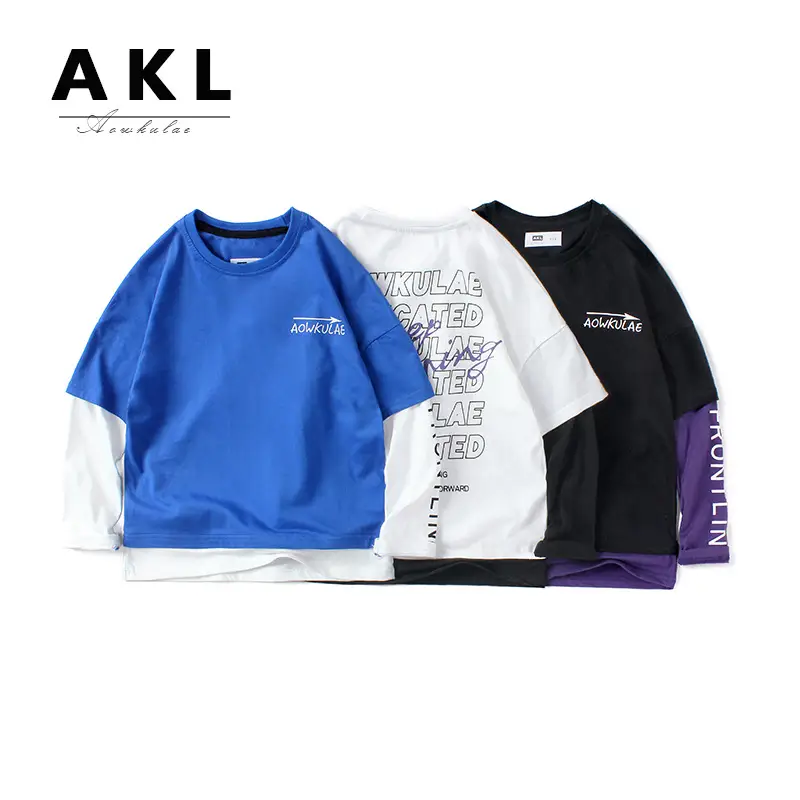Blue Korean Style Kids T-Shirt Large Cotton - Image 5