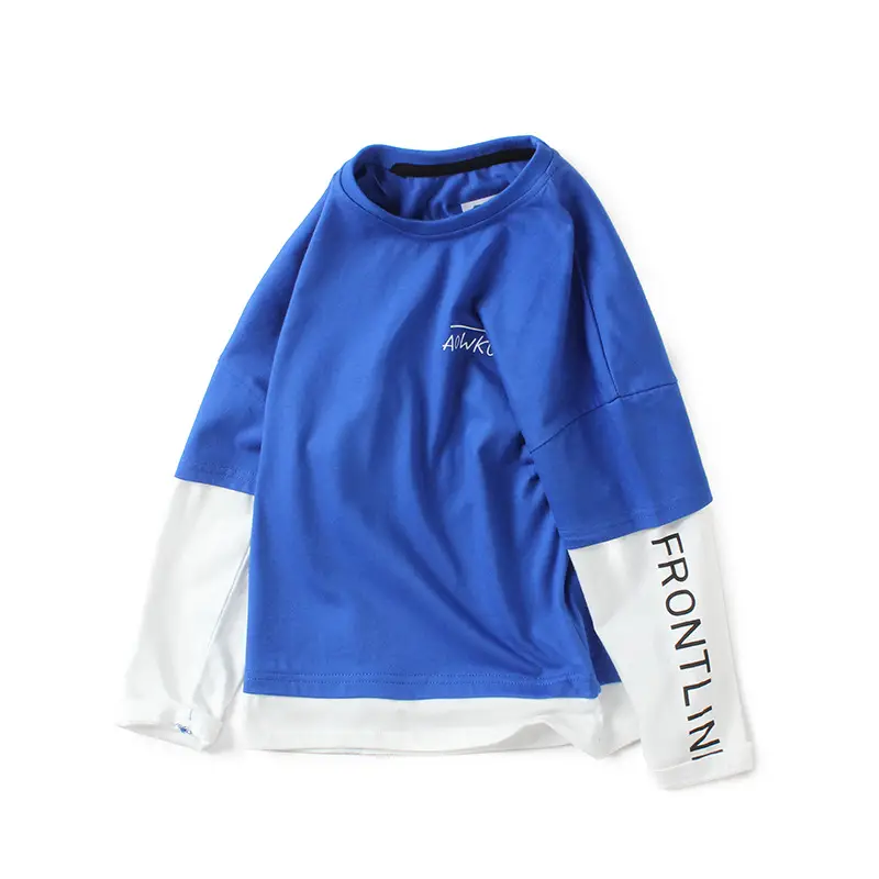 Blue Korean Style Kids T-Shirt Large Cotton - Image 3