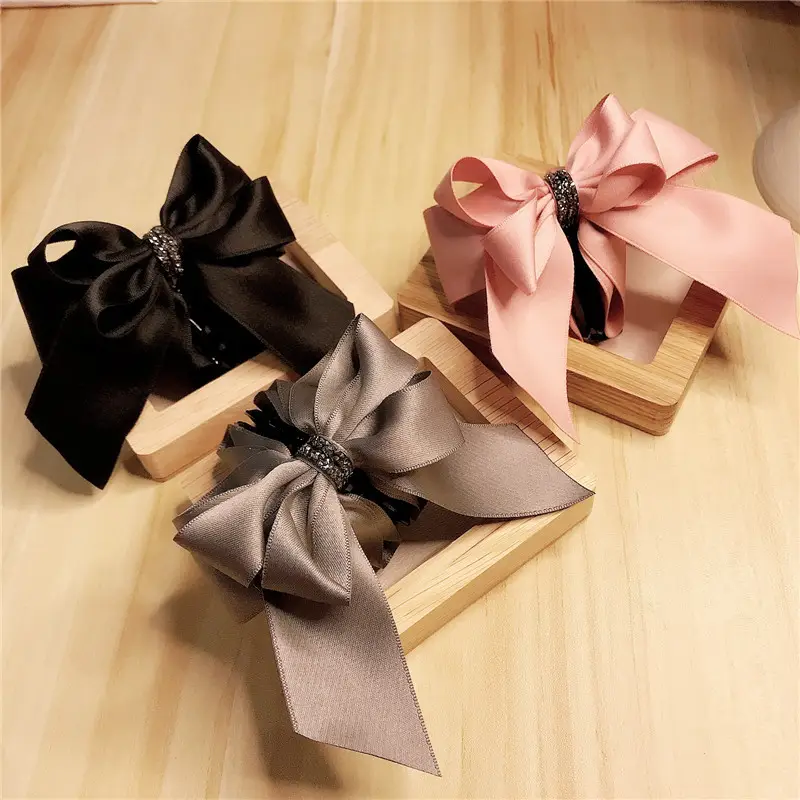 Elegant Satin Crystal Hair Clips for Women