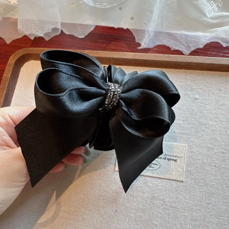 Elegant Satin Crystal Hair Clips for Women