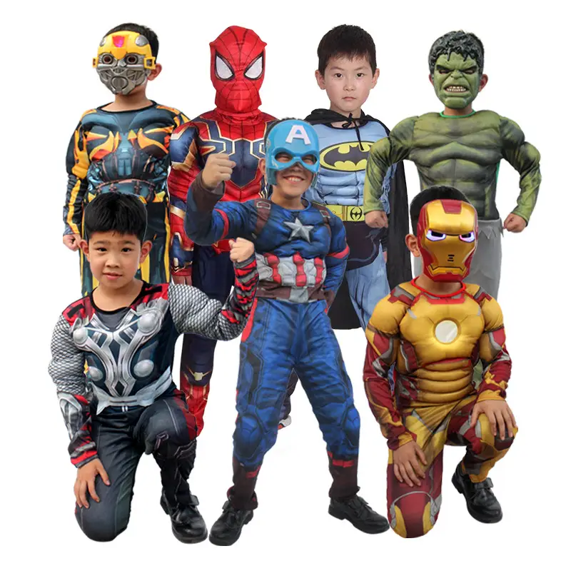 Children's Masquerade Costume Thor Hulk Anime Suit Red Blue - Image 12
