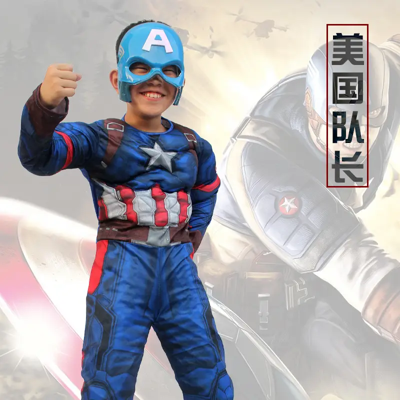 Children's Masquerade Costume Thor Hulk Anime Suit Red Blue - Image 2