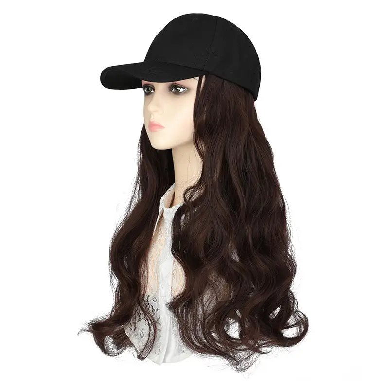 Long Curly Hair Wig with Hat Integrated - Image 10