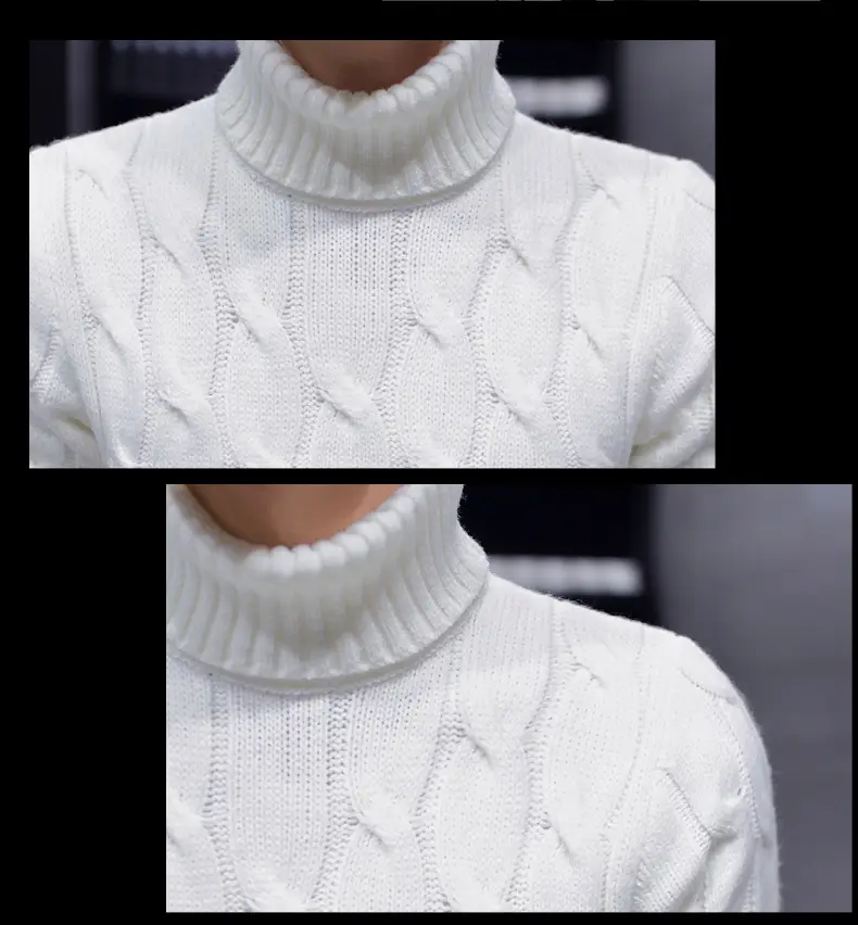 Winter Men's Black Turtleneck Knit Pullover — feature 20