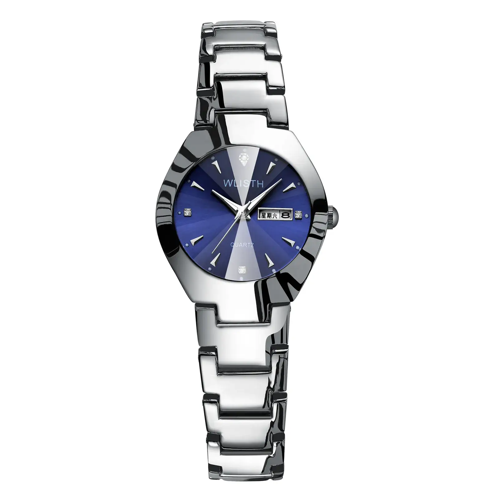 Women's Stainless Steel Blue Dial Quartz Watch - Image 4