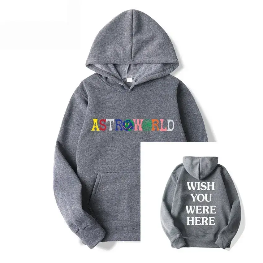 Men & Women Printed Hoodie Set Yellow Strong World Wash You Were Here - Image 4