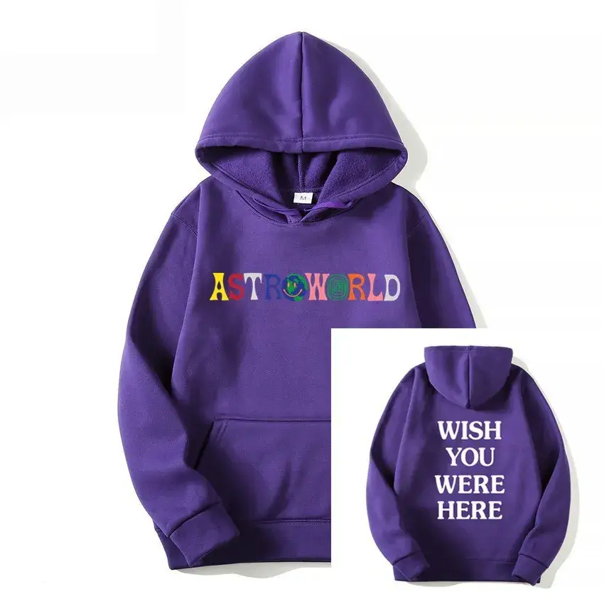 Men & Women Printed Hoodie Set Yellow Strong World Wash You Were Here - Image 7