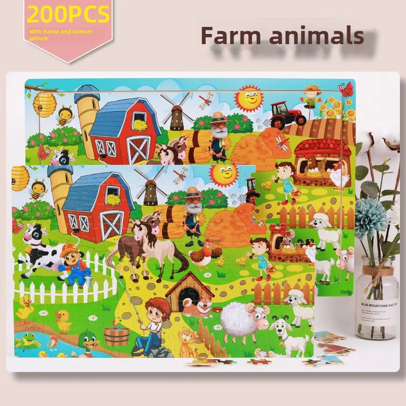 200 Pieces Wooden Dino Puzzle Toy for Kids - Image 12