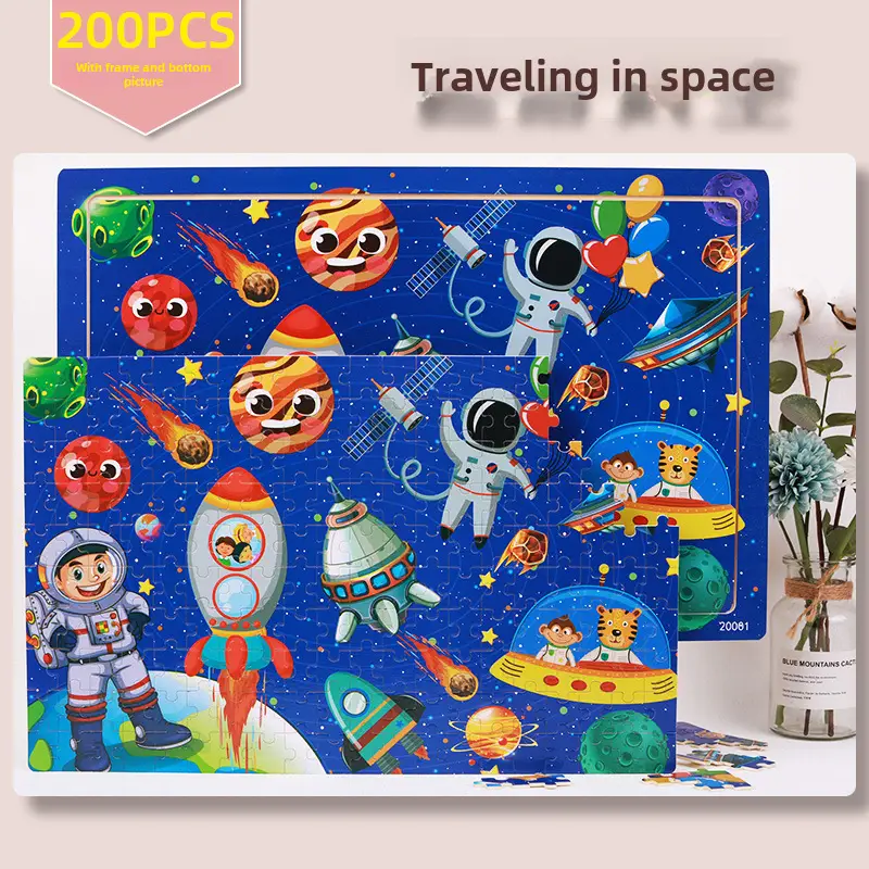 200 Pieces Wooden Dino Puzzle Toy for Kids - Image 2
