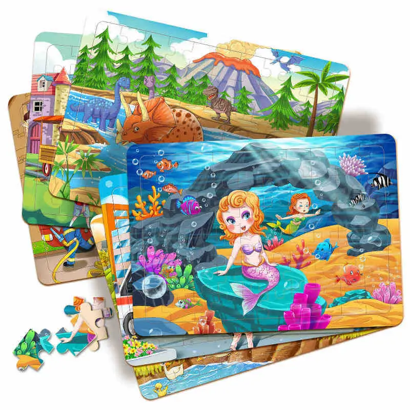 Wooden Jigsaw Puzzle for Kids 60 Pieces Educational Building Toy - Image 66
