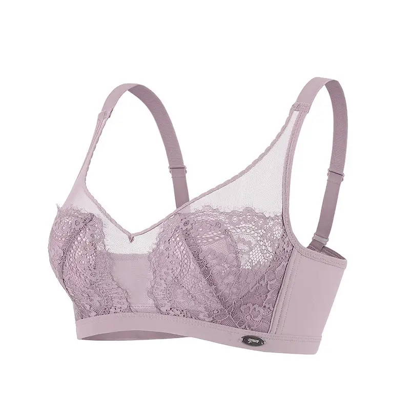 Black Lace Push Up Bra Ultra Thin Adjustable Large - Image 3