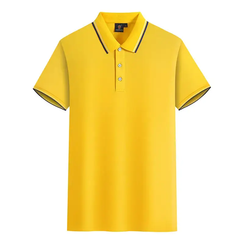 Men Orange Polo Shirt Cotton Summer Wear - Image 4