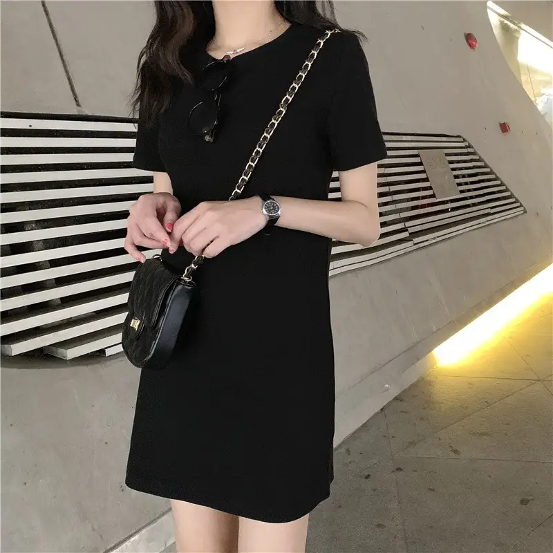 2025 Summer Women Pink Slim Fit T-Shirt Dress - Image 5