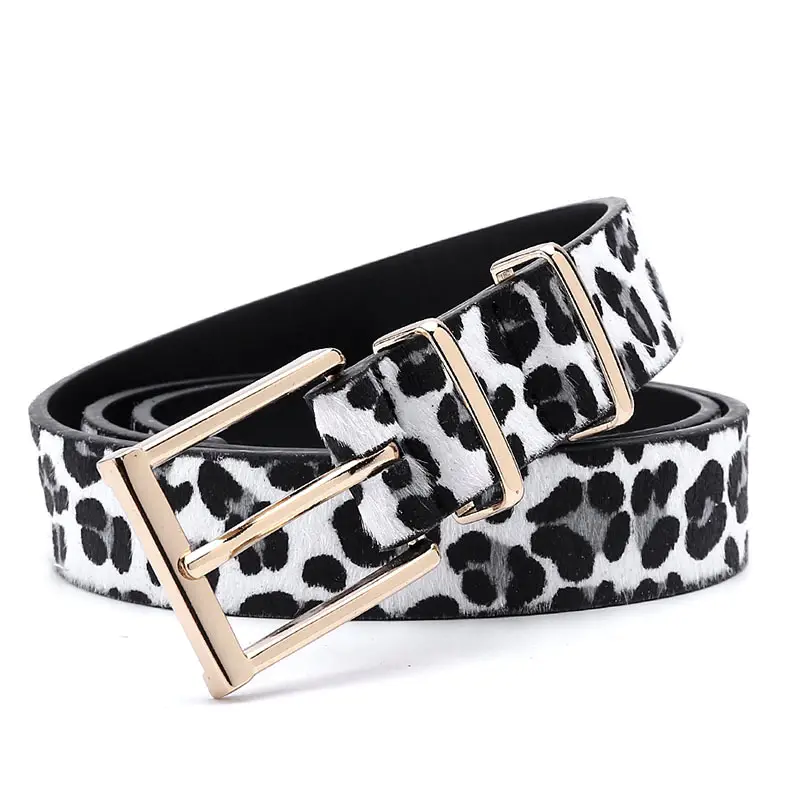 Women's Red Leopard Print Belt with Silver Buckle - Image 6