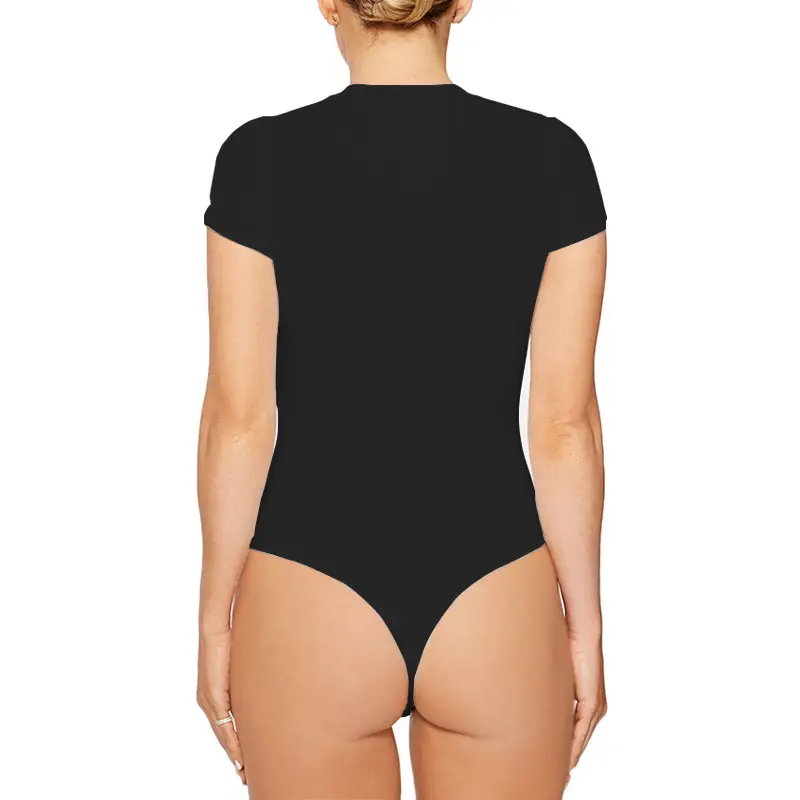 2025 Black Short Sleeve Women's Bodysuit Jump Suit — feature 15