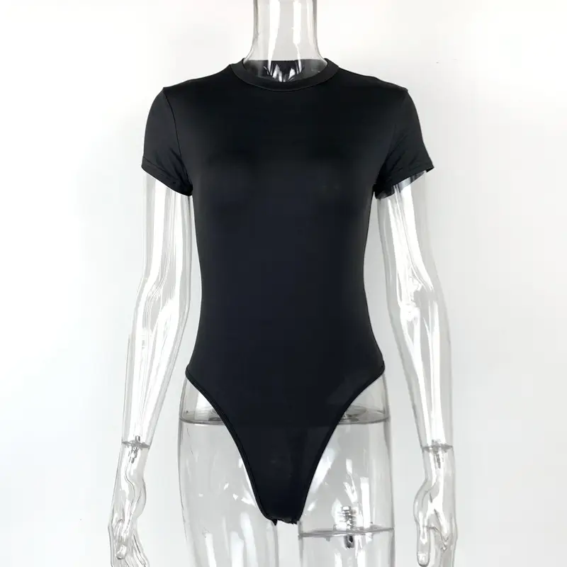 2025 Black Short Sleeve Women's Bodysuit Jump Suit - Image 5