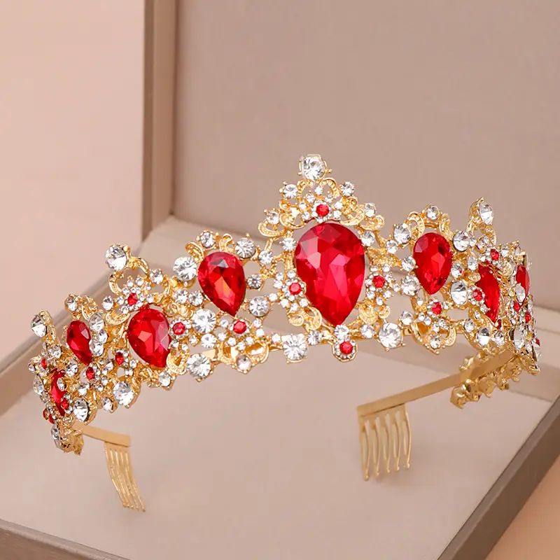 Crystal Crown with Blue Stones for Women