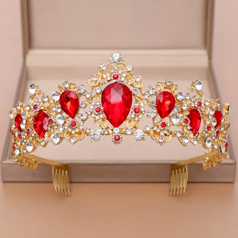 Crystal Crown with Blue Stones for Women