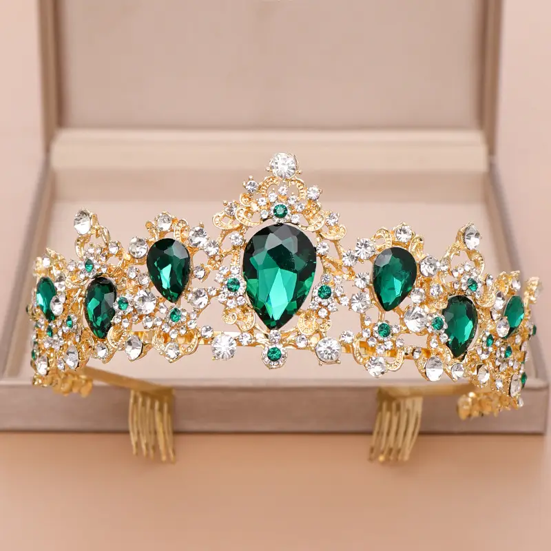 Crystal Crown with Blue Stones for Women