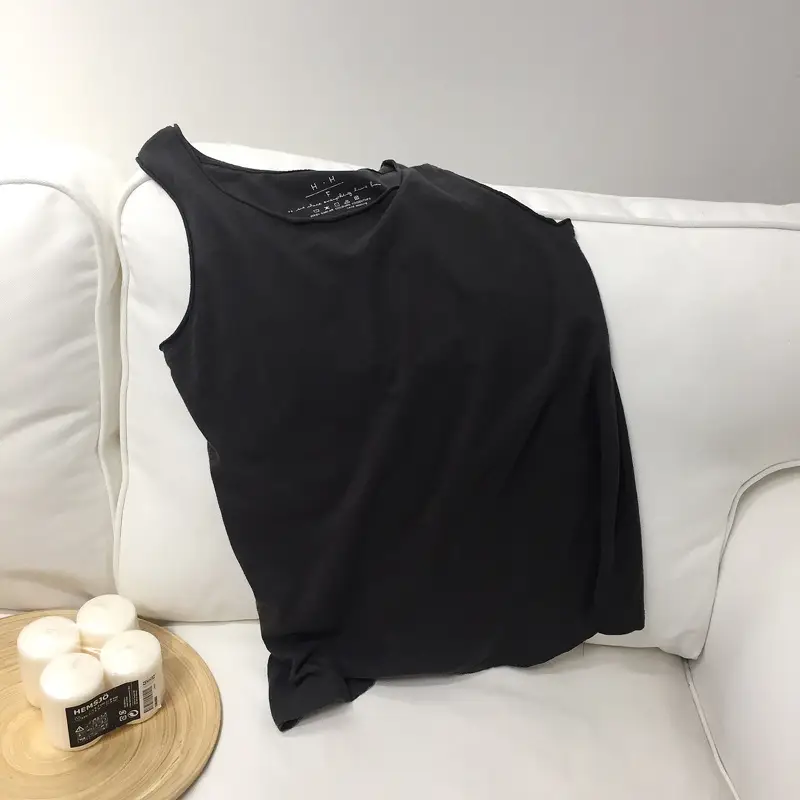 Women's New Slub Cotton I-Shaped Vest Sleeveless Sling - Image 3