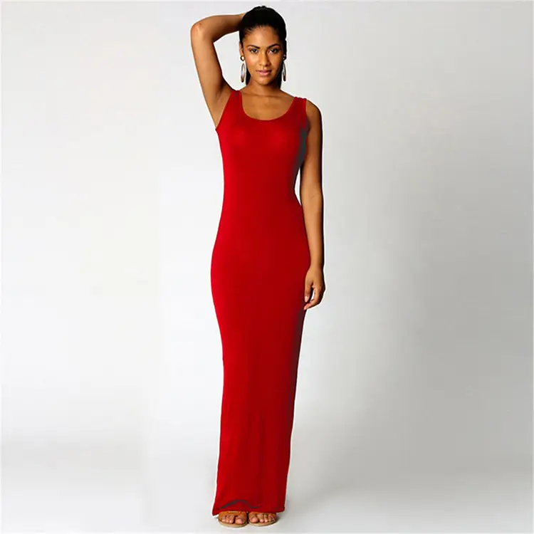 2025 Summer Casual Women's Long Skirt Vest Long Sleeveless Dress Brown — feature 11