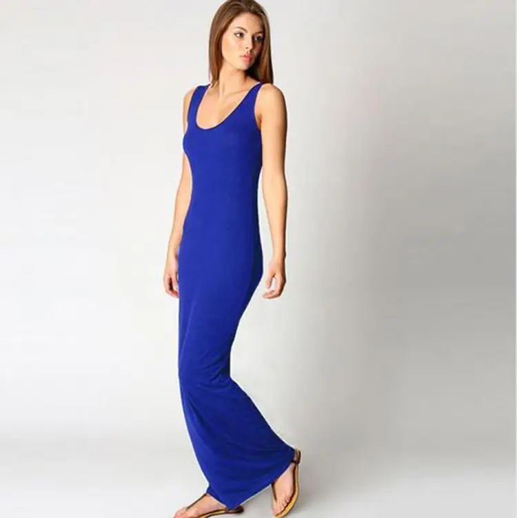 2025 Summer Casual Women's Long Skirt Vest Long Sleeveless Dress Brown — feature 14