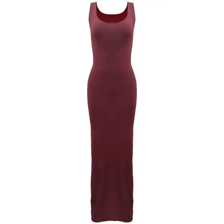 2025 Summer Casual Women's Long Skirt Vest Long Sleeveless Dress Brown — feature 21