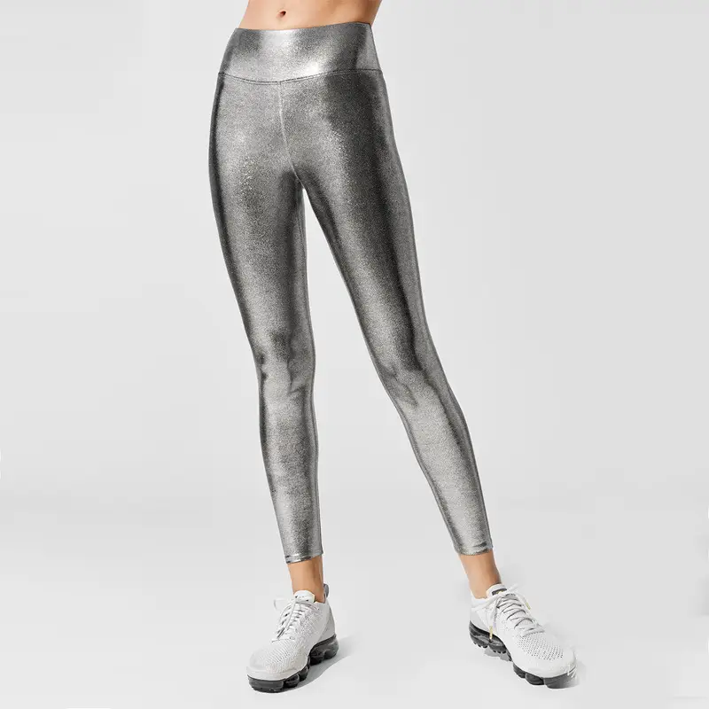 Golden Flared PU Leggings for Women — feature 1