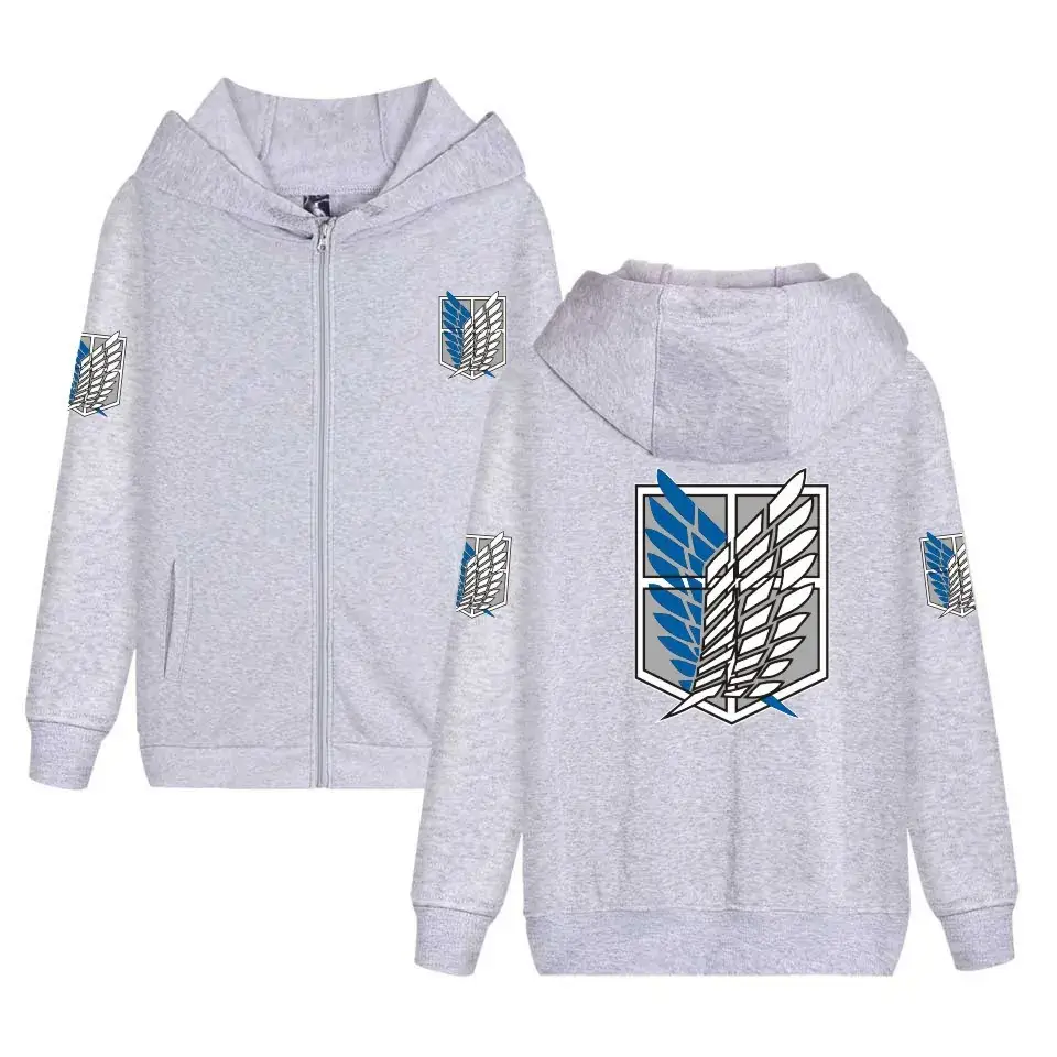 Attack on Titan Survey Corps Zipper Hoodie Navy Blue - Image 12