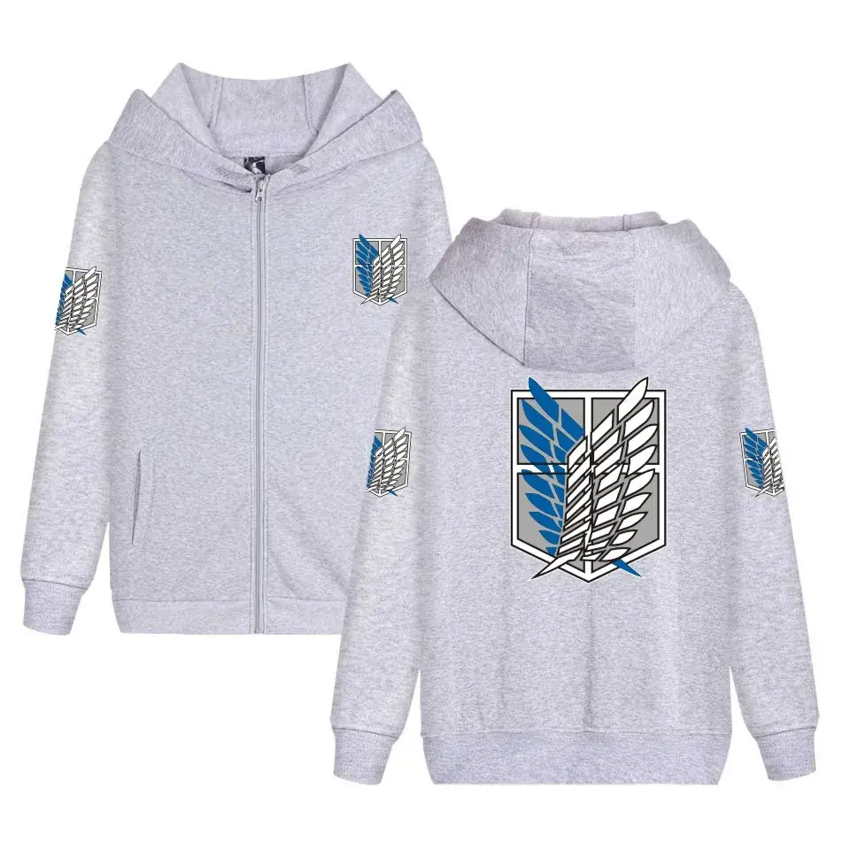 Attack on Titan Survey Corps Zipper Hoodie Navy Blue - Image 4