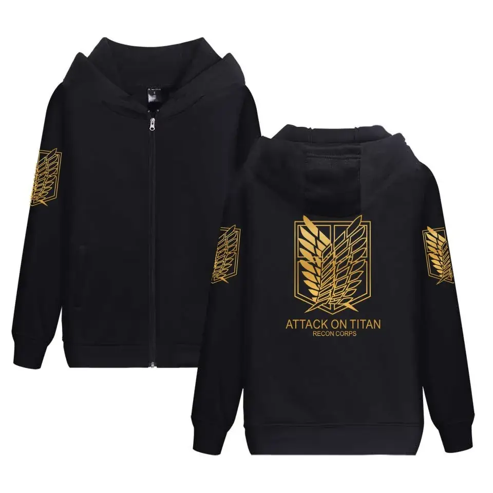 Attack on Titan Survey Corps Zipper Hoodie Navy Blue - Image 5
