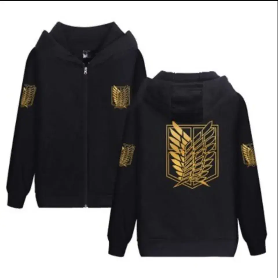 Attack on Titan Survey Corps Zipper Hoodie Navy Blue - Image 8