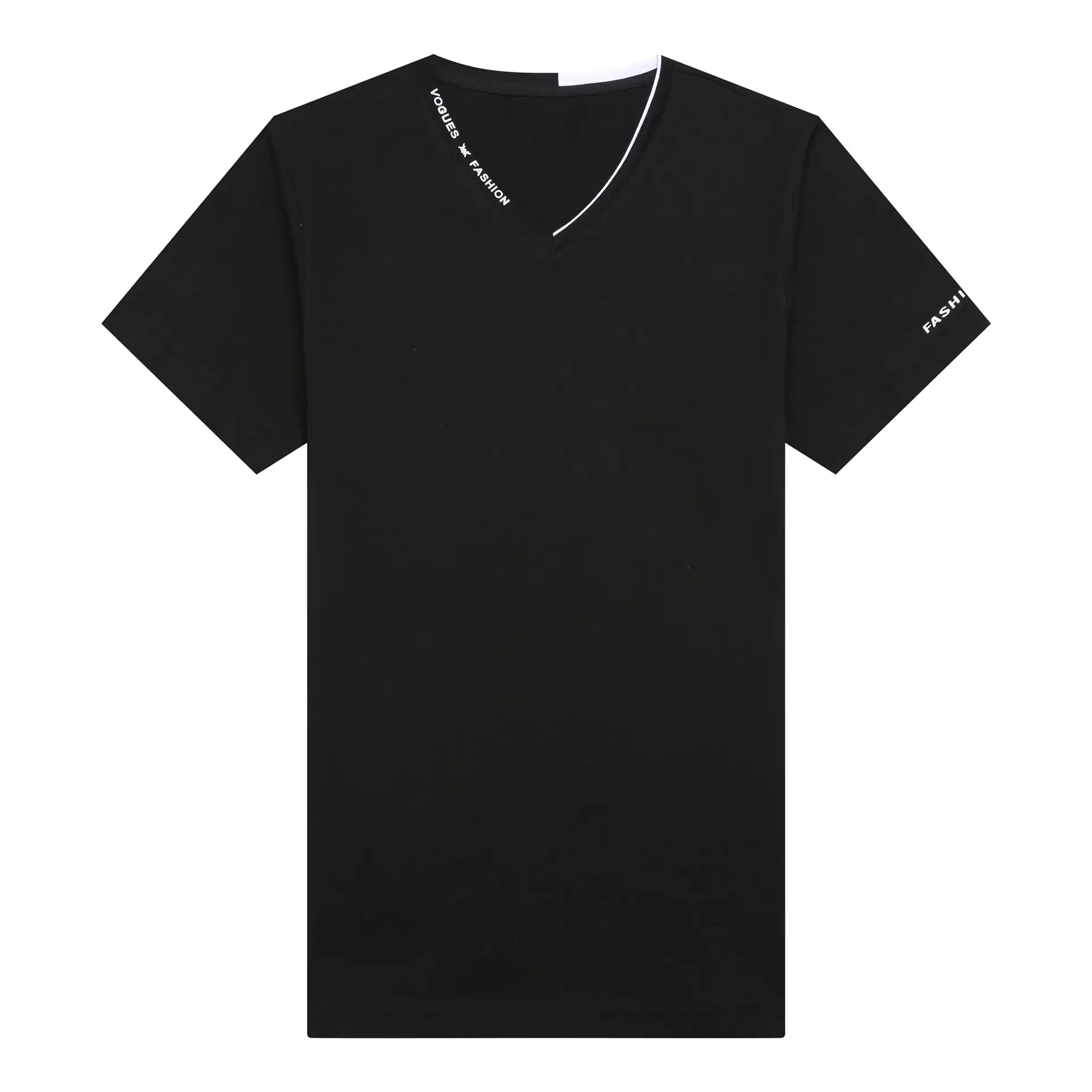 Men V-Neck Cotton T-Shirt Slim Fit Maroon - Image 12