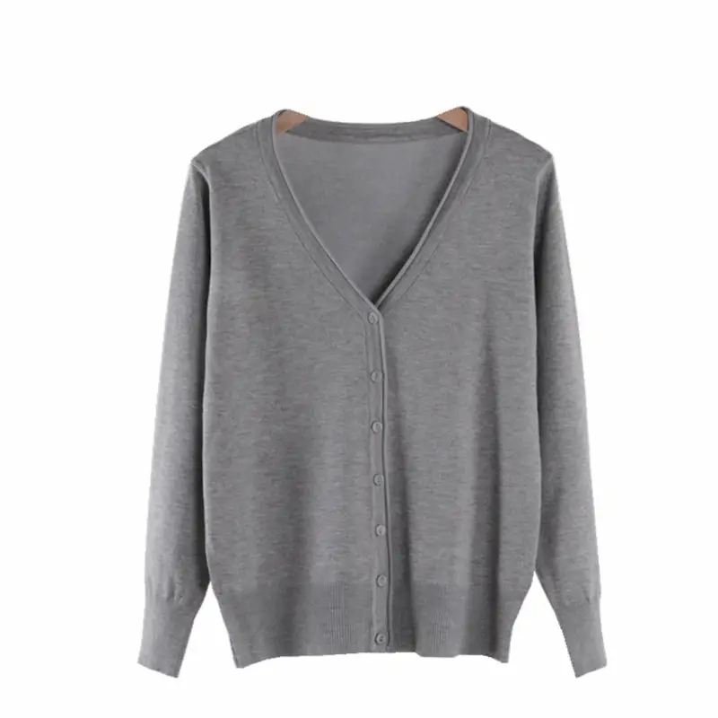 2025 V-Neck Knitted Cardigan Women White - Image 22