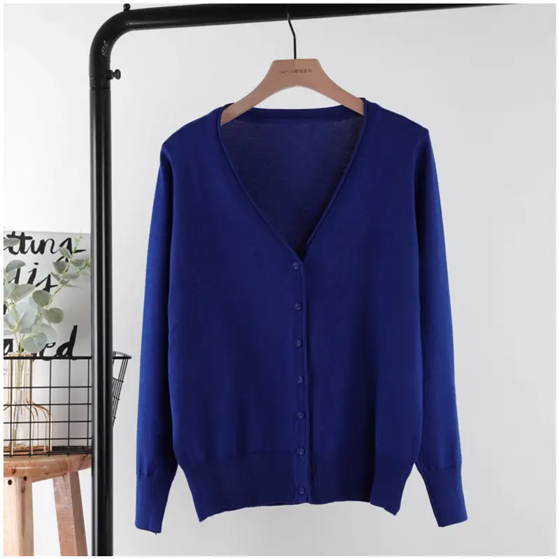 2025 V-Neck Knitted Cardigan Women White - Image 12
