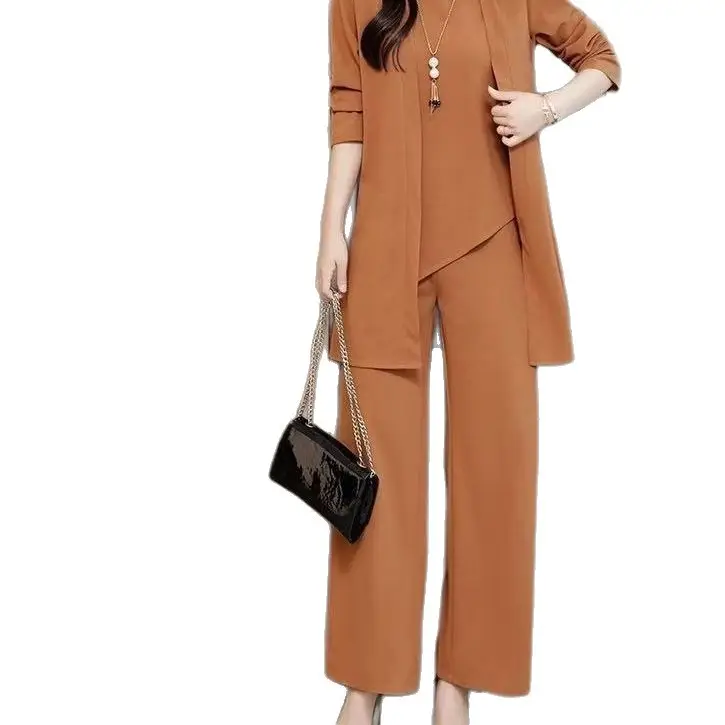 2021 Purple 3-Piece Slimming Plus Size Pants Set - Image 18