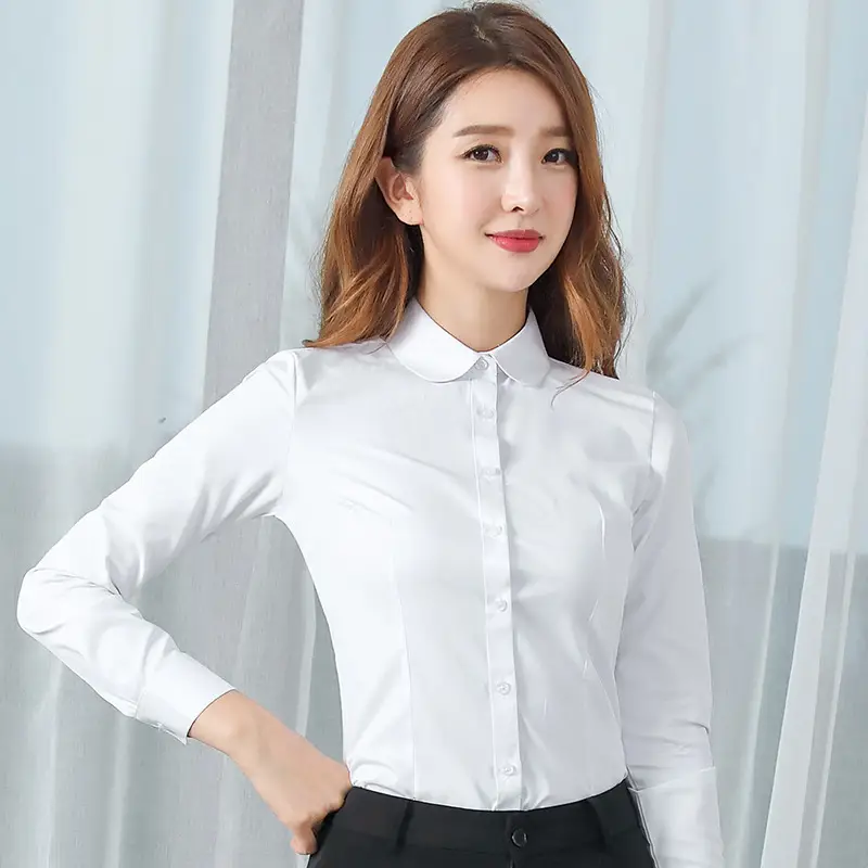 Women White Long Sleeve Shirt Anti Exposure Cotton 2024 - Image 3