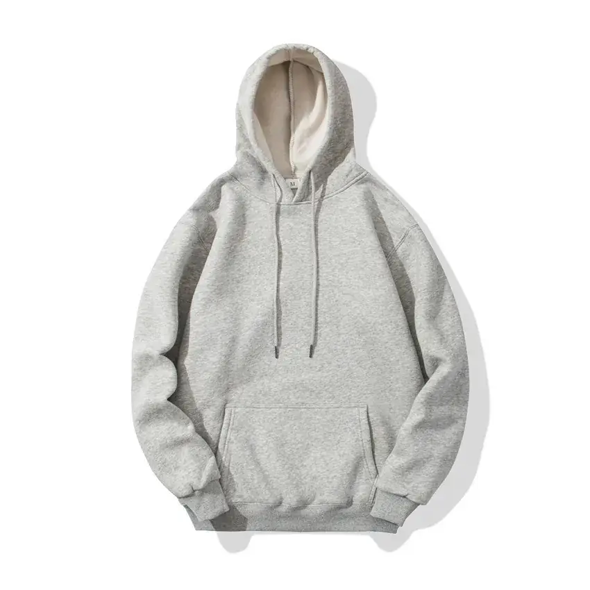 Men's Beige Cotton Hoodie with Cuff Sweat