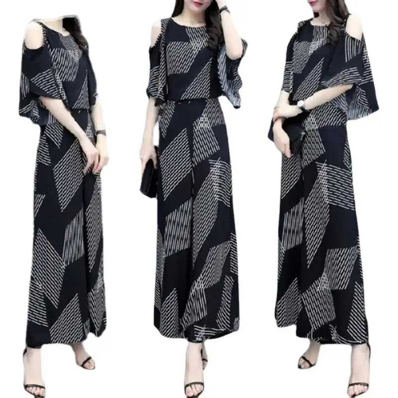 Women Korean Style Off-Shoulder Loose Slimming Suit Black - Image 6