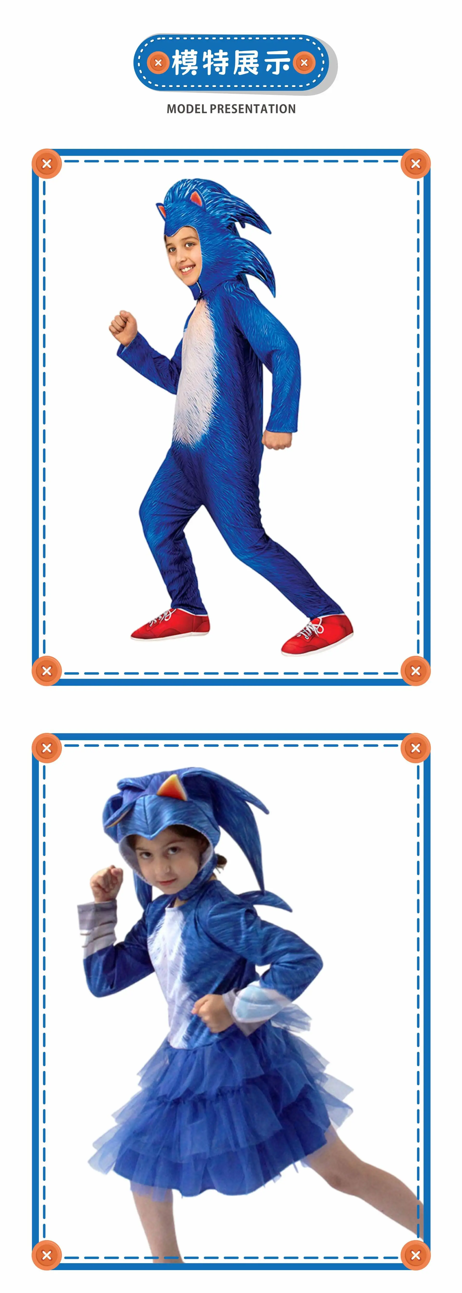 Kids Sonic Halloween Costume Blue Tulle Dress — feature 4